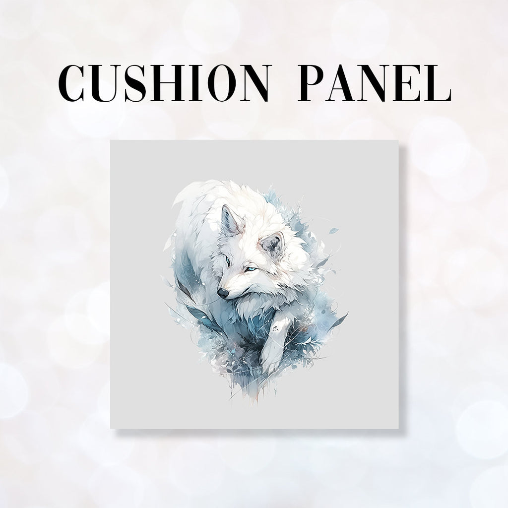 👉 PRINT ON DEMAND 👈 CUSHION Fabric Panel White Wolf