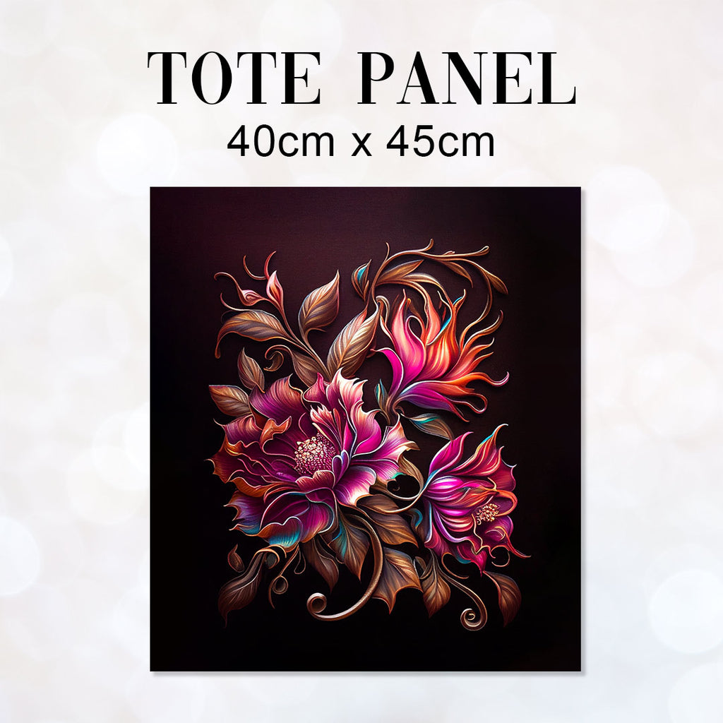 👉 PRINT ON DEMAND 👈 TOTE Wild Roses Fabric Bag Panel