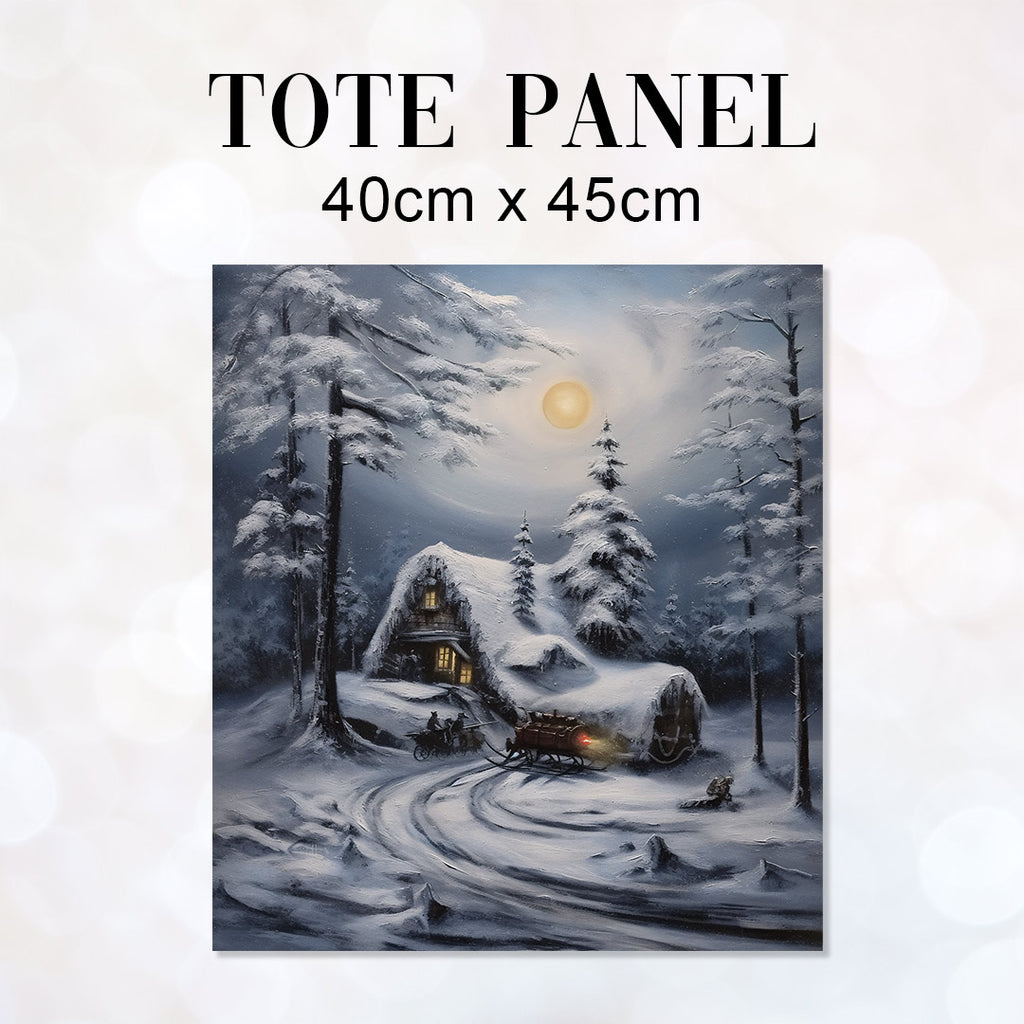 👉 PRINT ON DEMAND 👈 TOTE Winter Evening Fabric Bag Panel
