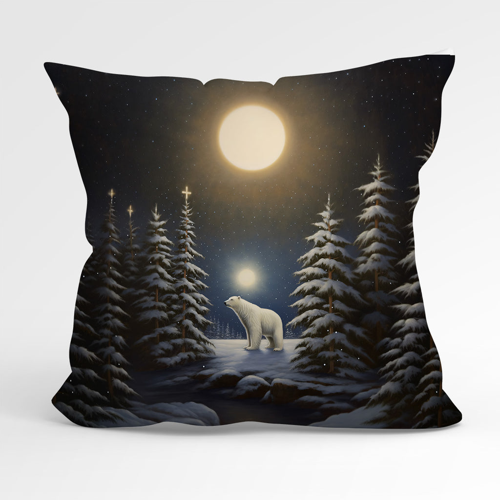 👉 PRINT ON DEMAND 👈 CUSHION Fabric Panel Winter Polar Bear