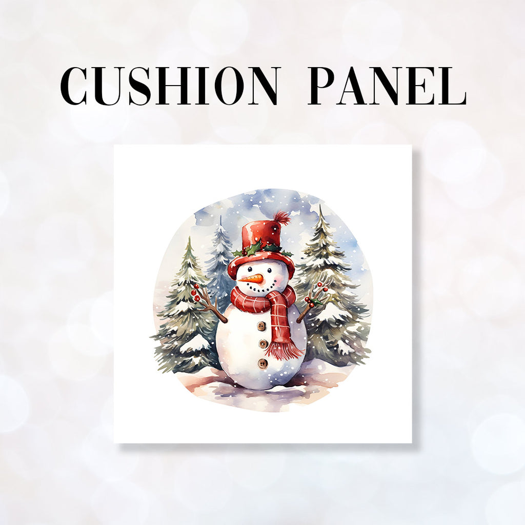 👉 PRINT ON DEMAND 👈 CUSHION Fabric Panel Winter Snowman