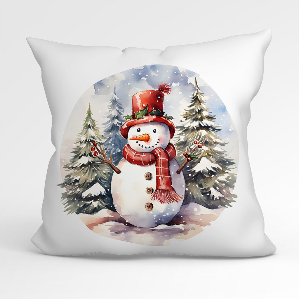 👉 PRINT ON DEMAND 👈 CUSHION Fabric Panel Winter Snowman