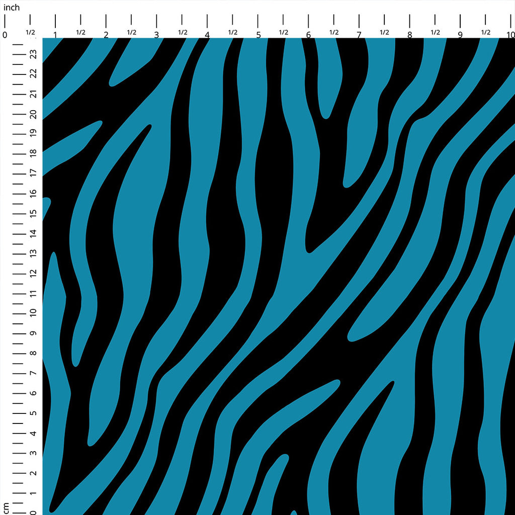 👉 PRINT ON DEMAND 👈 Zebra Blue and Black Various Fabric Bases