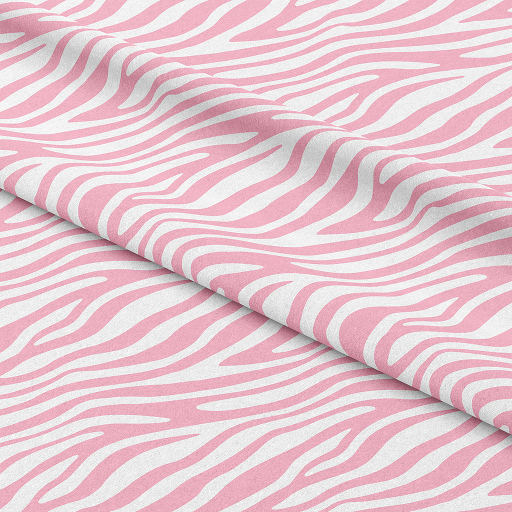 👉 PRINT ON DEMAND 👈 Zebra Pink and White Various Fabric Bases
