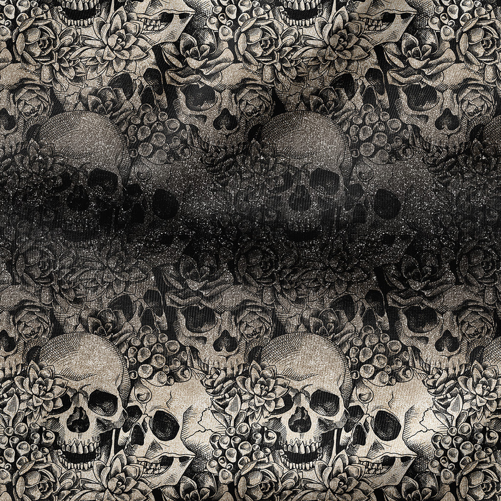 👉 PRINT ON DEMAND 👈 Ombre Glitter Skulls Various Fabric Bases