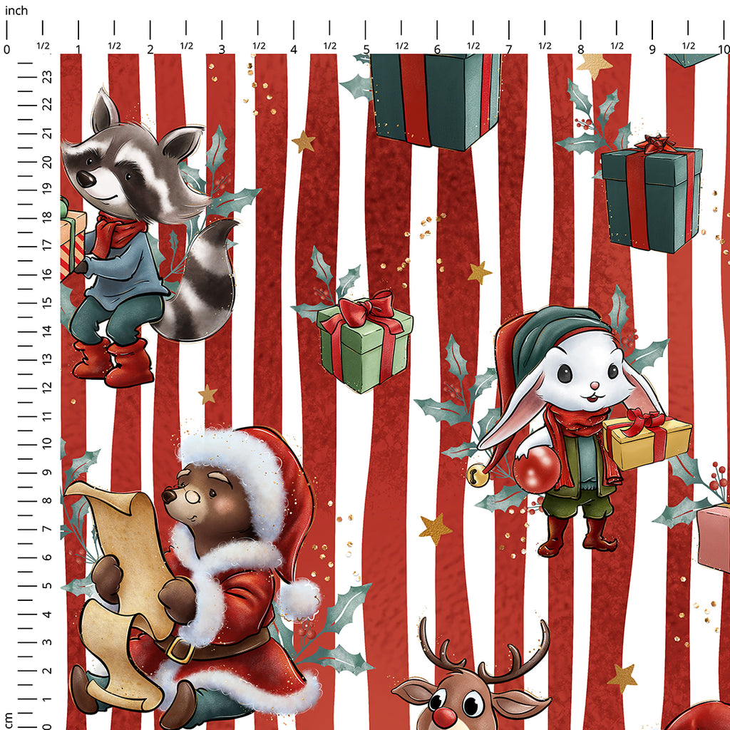 👉 PRINT ON DEMAND 👈 Santa's Little Helpers Candy Cane Various Fabric Bases