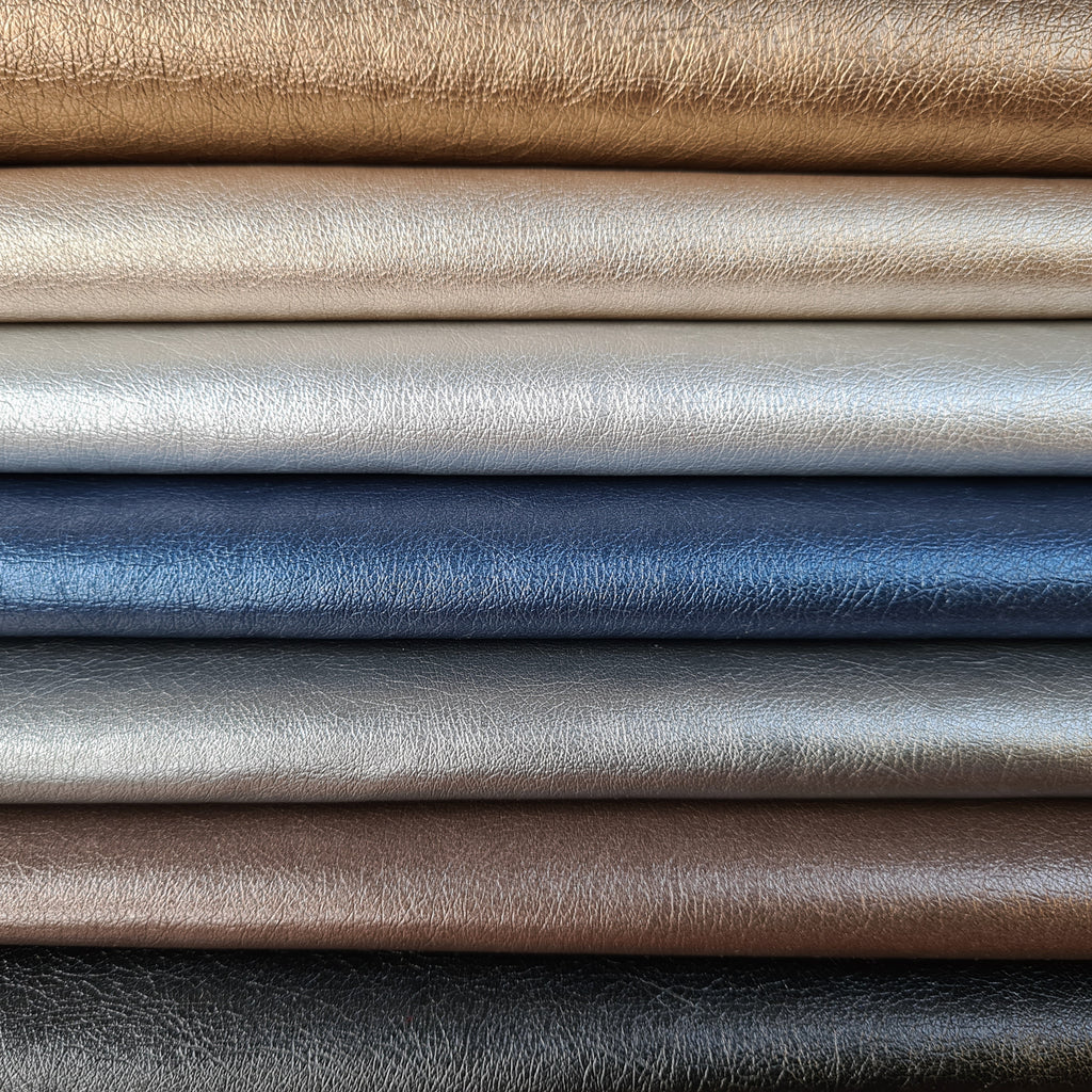 Soft Metallic Leatherette Fabric, priced by half metre
