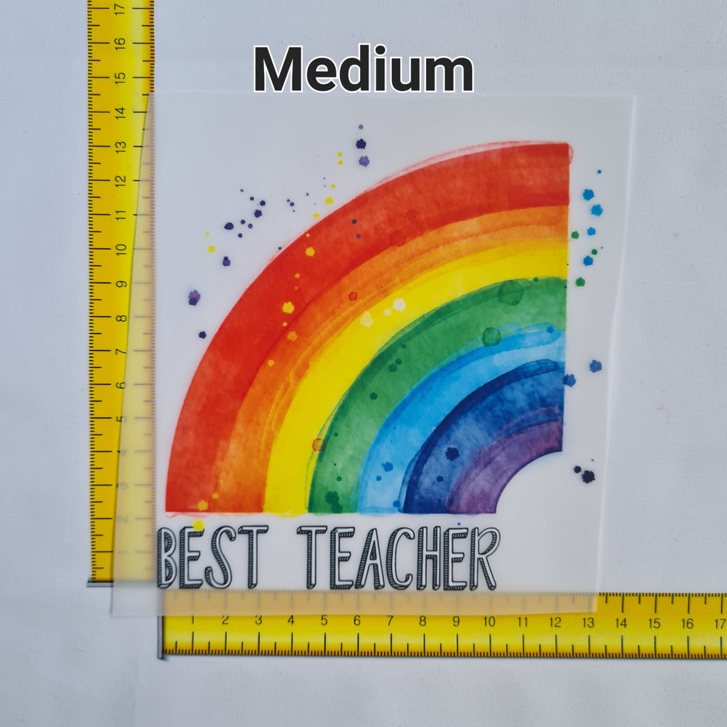 Best Teacher Rainbow Iron on fabric heat transfer DTF-9