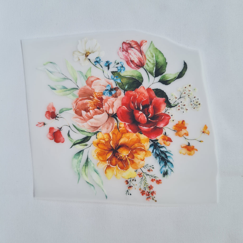 Dutch Floral Bouquet Iron on fabric heat transfer DTF-12