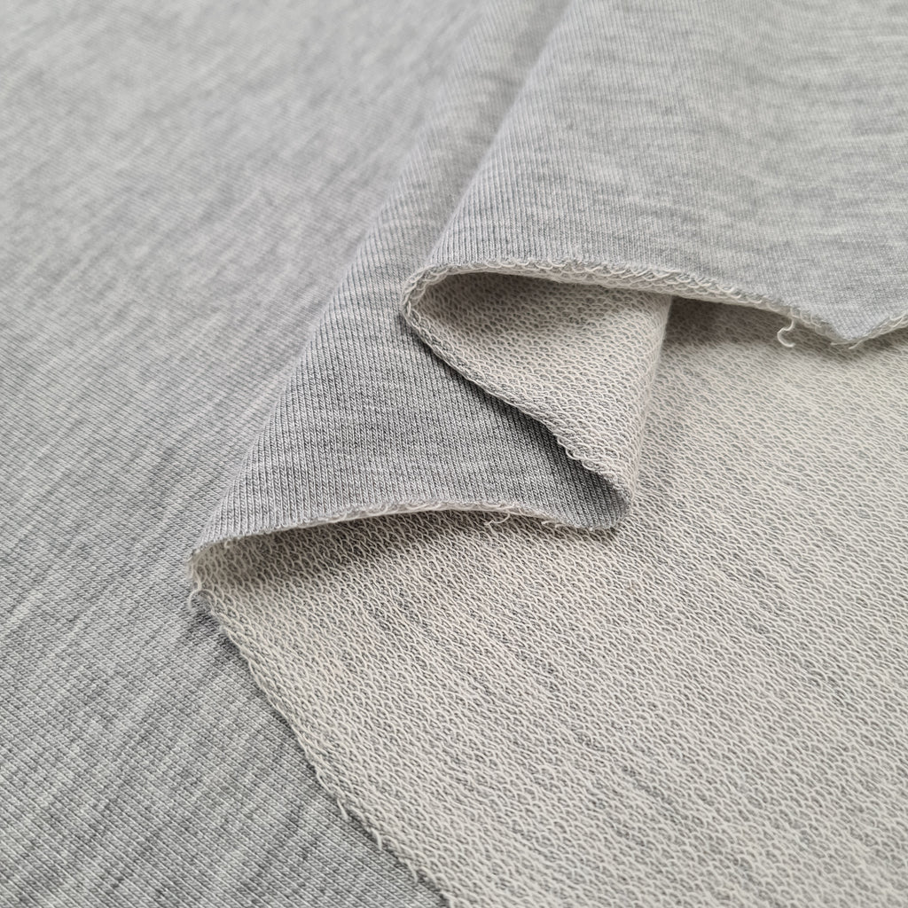 Marl Grey Lightweight Viscose French Terry, priced by half metre MG-5