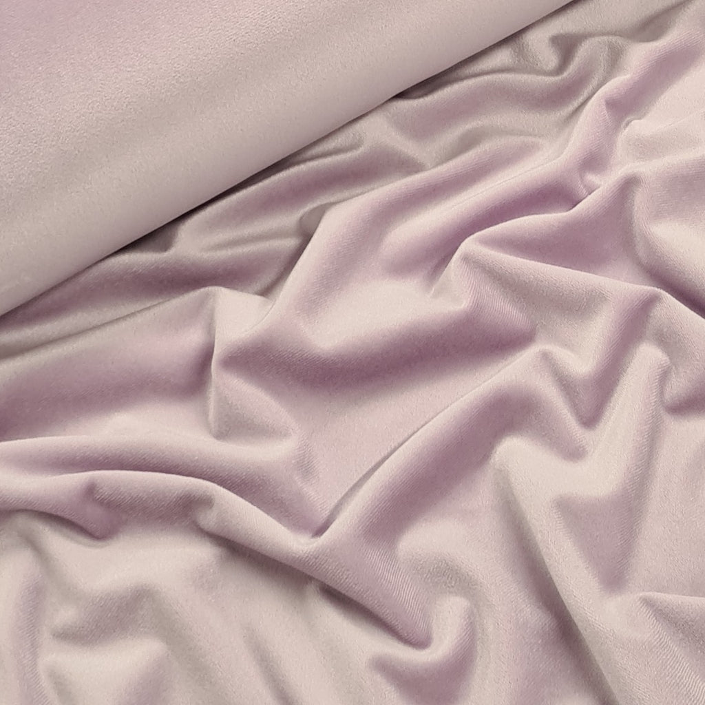 Light Lilac Stretch Velour Fabric, priced by half metre
