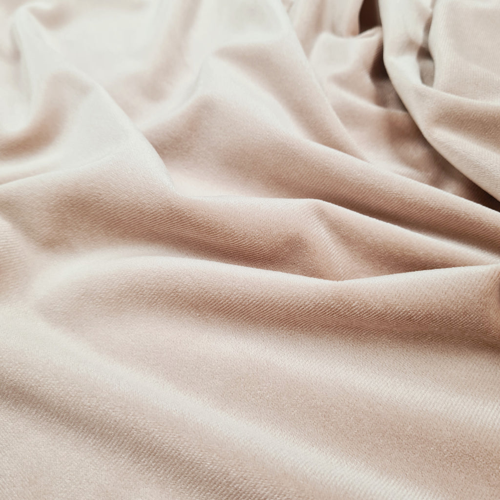 Rose Gold Stretch Velour Fabric, priced by half metre