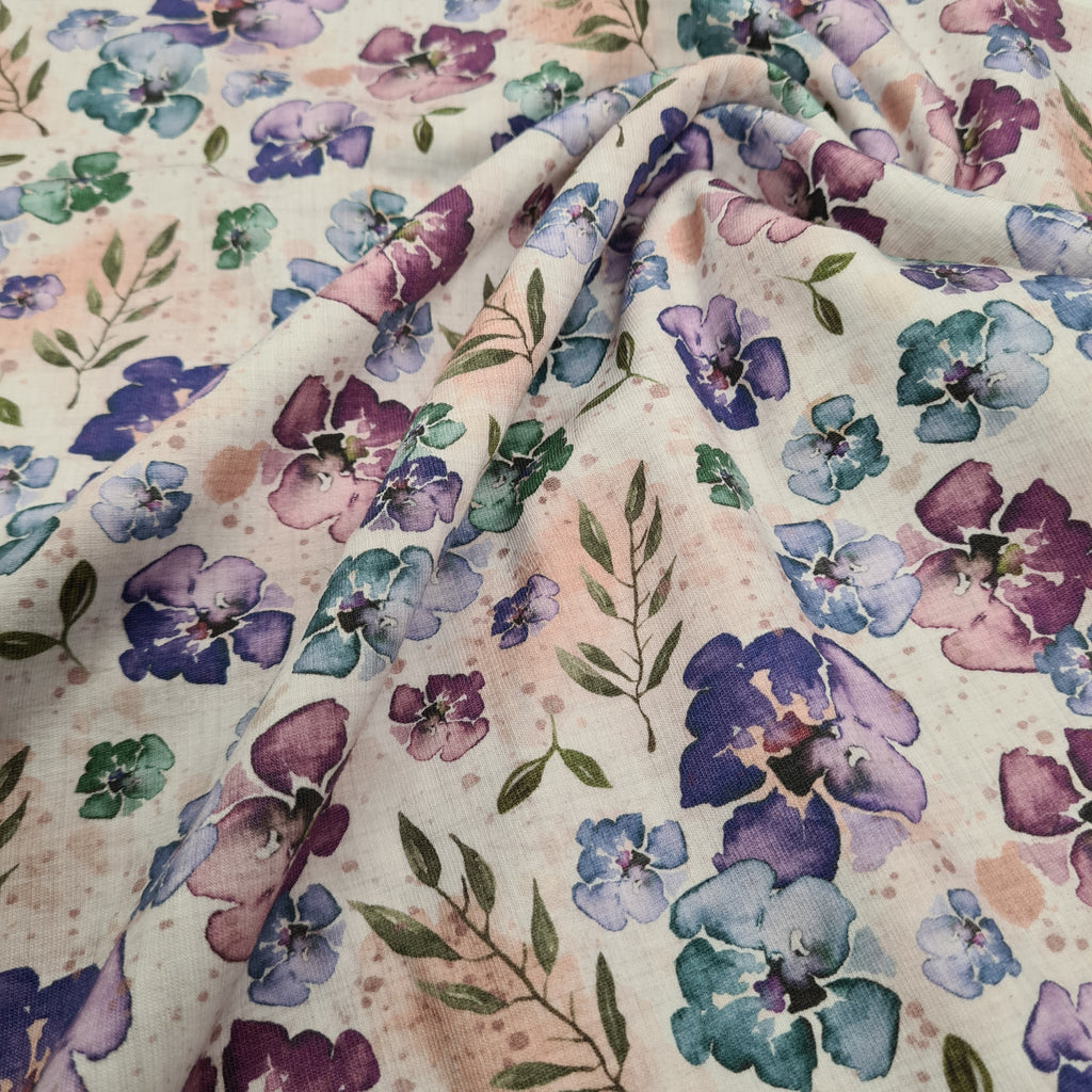 👉 PRINT ON DEMAND 👈 Purple Bloom Various Fabric Bases