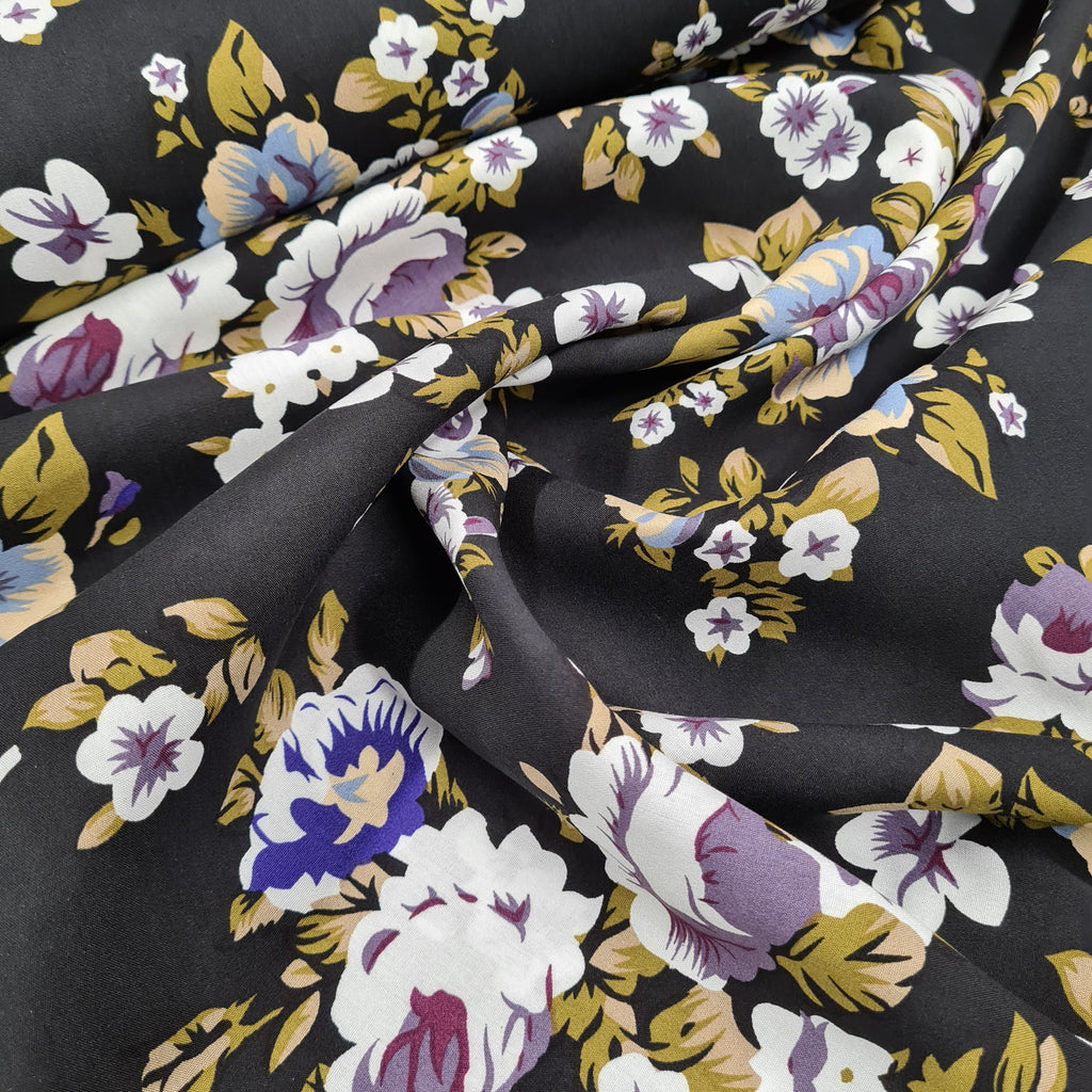 Elegant Floral Woven Viscose, priced by half metre