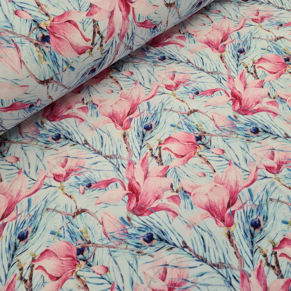 Magnolia Blue Stretch Velour Squish Fabric, priced by half metre