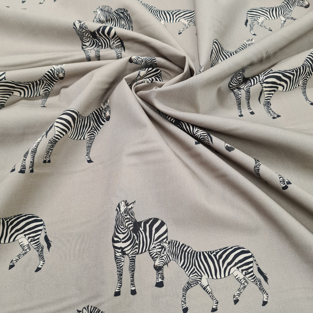 Zebras Stretch Cotton, priced by half metre