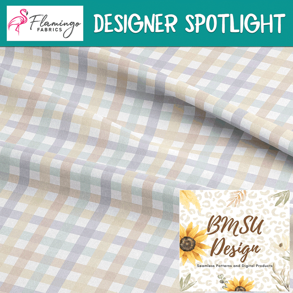 👉 PRINT ON DEMAND 👈 Spring Gingham Various Fabric Bases