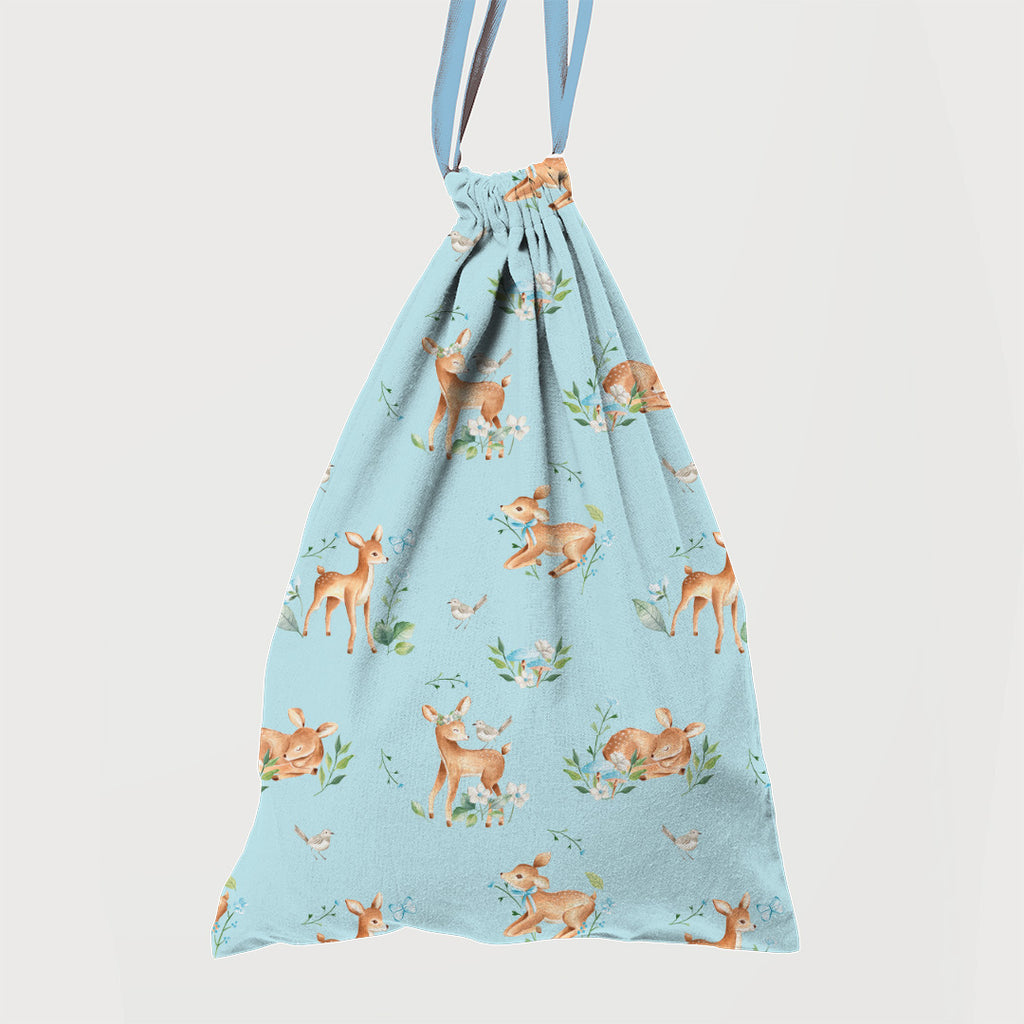 👉 PRINT ON DEMAND 👈 Woodland Baby Deer Blue Various Fabric Bases