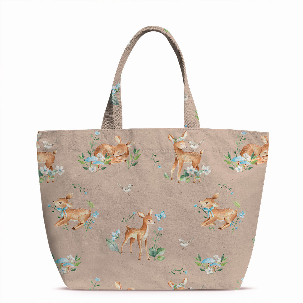 👉 PRINT ON DEMAND 👈 Woodland Baby Deer Taupe Various Fabric Bases