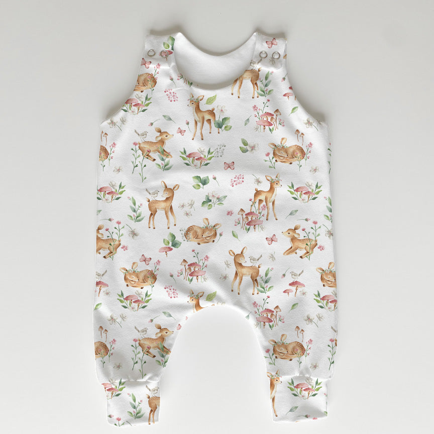 👉 PRINT ON DEMAND 👈 Woodland Baby Deer White Various Fabric Bases