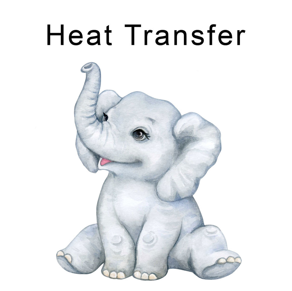 Baby Elephant Iron on fabric heat transfer DTF-77