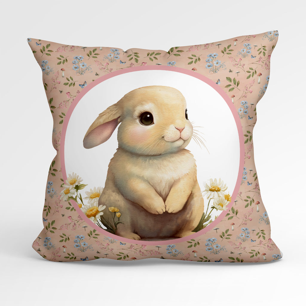 👉 PRINT ON DEMAND 👈 Woodland Bunny Cushion Panel Various Fabric Bases BCP