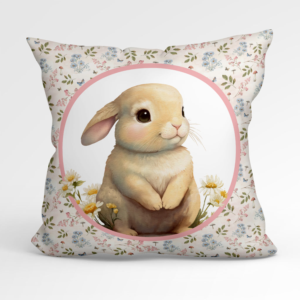 👉 PRINT ON DEMAND 👈 Woodland Bunny Cushion Panel Various Fabric Bases BCP