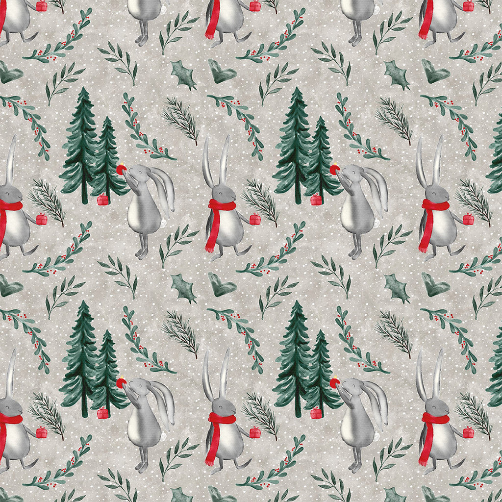 👉 PRINT ON DEMAND 👈 Christmas Bunny Various Fabric Bases