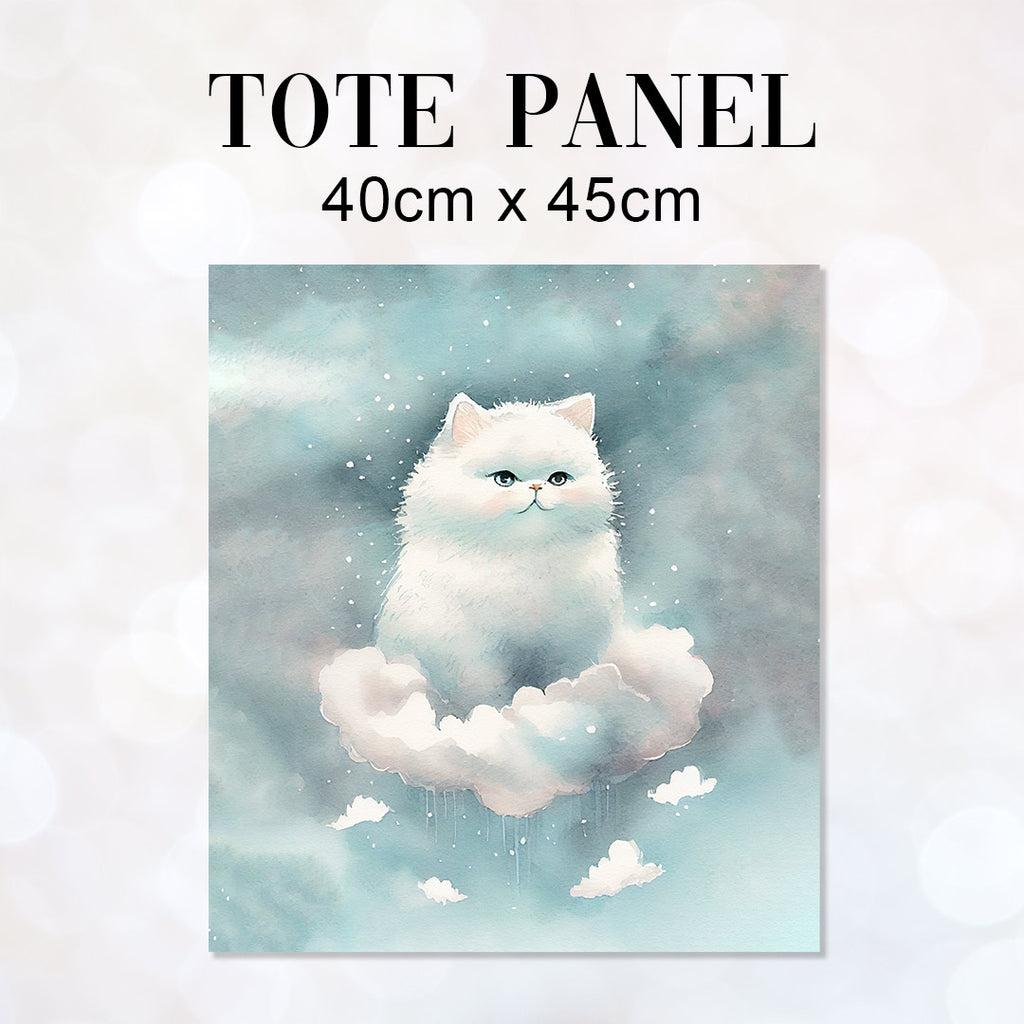 👉 PRINT ON DEMAND 👈 TOTE Cloud Cat Fabric Bag Panel