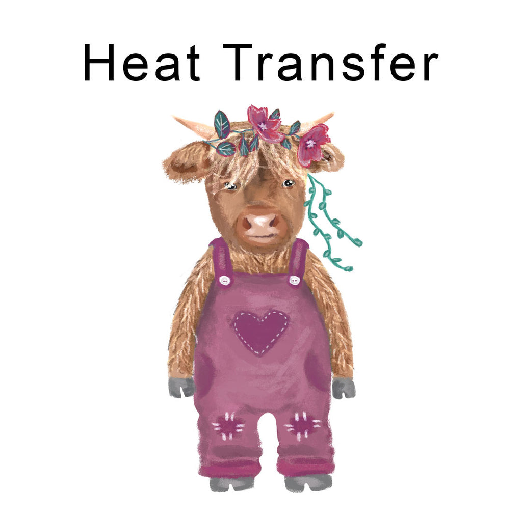 Cute Cow Pink Iron on fabric heat transfer DTF-48