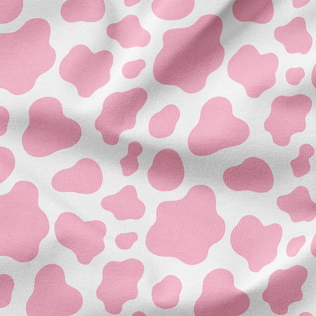 👉 PRINT ON DEMAND 👈 Cow Print Pink Various Fabric Bases