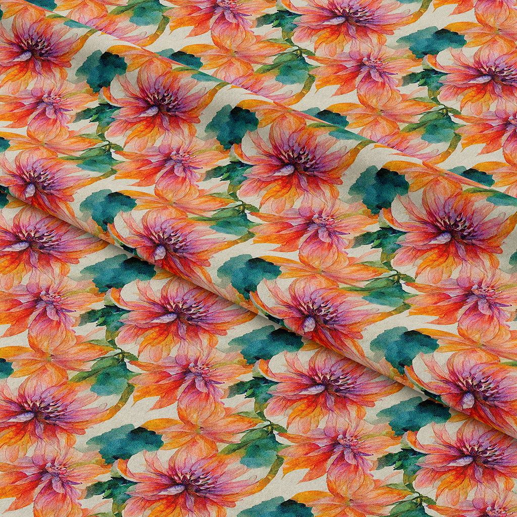 👉 PRINT ON DEMAND 👈 Dahlia Orange Blossom Various Fabric Bases
