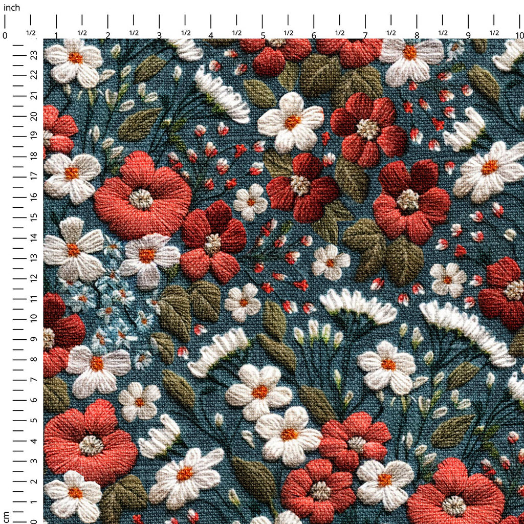 👉 PRINT ON DEMAND 👈 Donna Floral Embroidery Various Fabric Bases