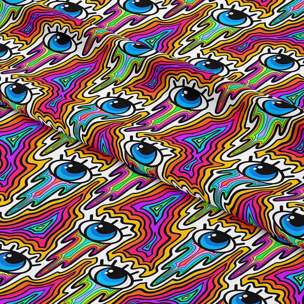 👉 PRINT ON DEMAND 👈 Drippy Eyes Rainbow Various Fabric Bases