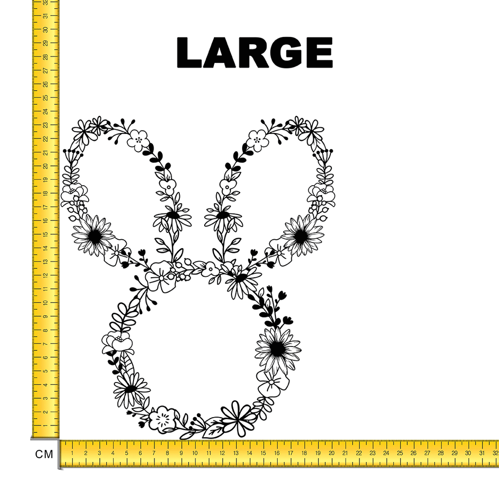 Easter Bunny Floral Iron on Fabric Heat Transfer DTF-109