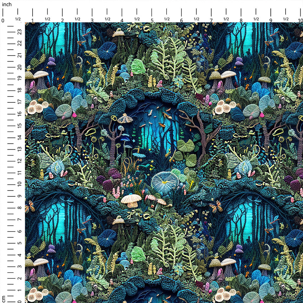 👉 PRINT ON DEMAND 👈 Enchanted Forest Embroidery Various Fabric Bases