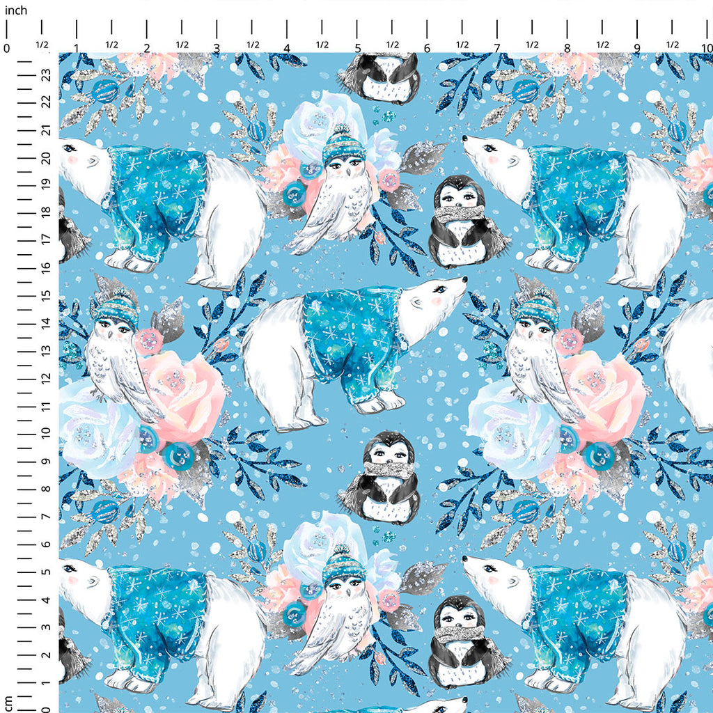 👉 PRINT ON DEMAND 👈 Enchanted Winter Blue Various Fabric Bases
