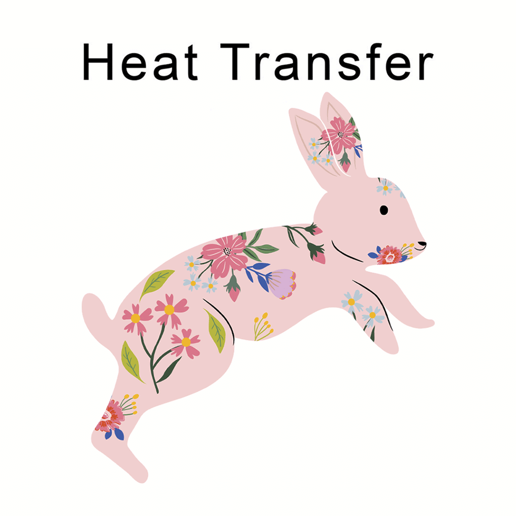Floral Spring Bunny Iron on Fabric Heat Transfer DTF-120