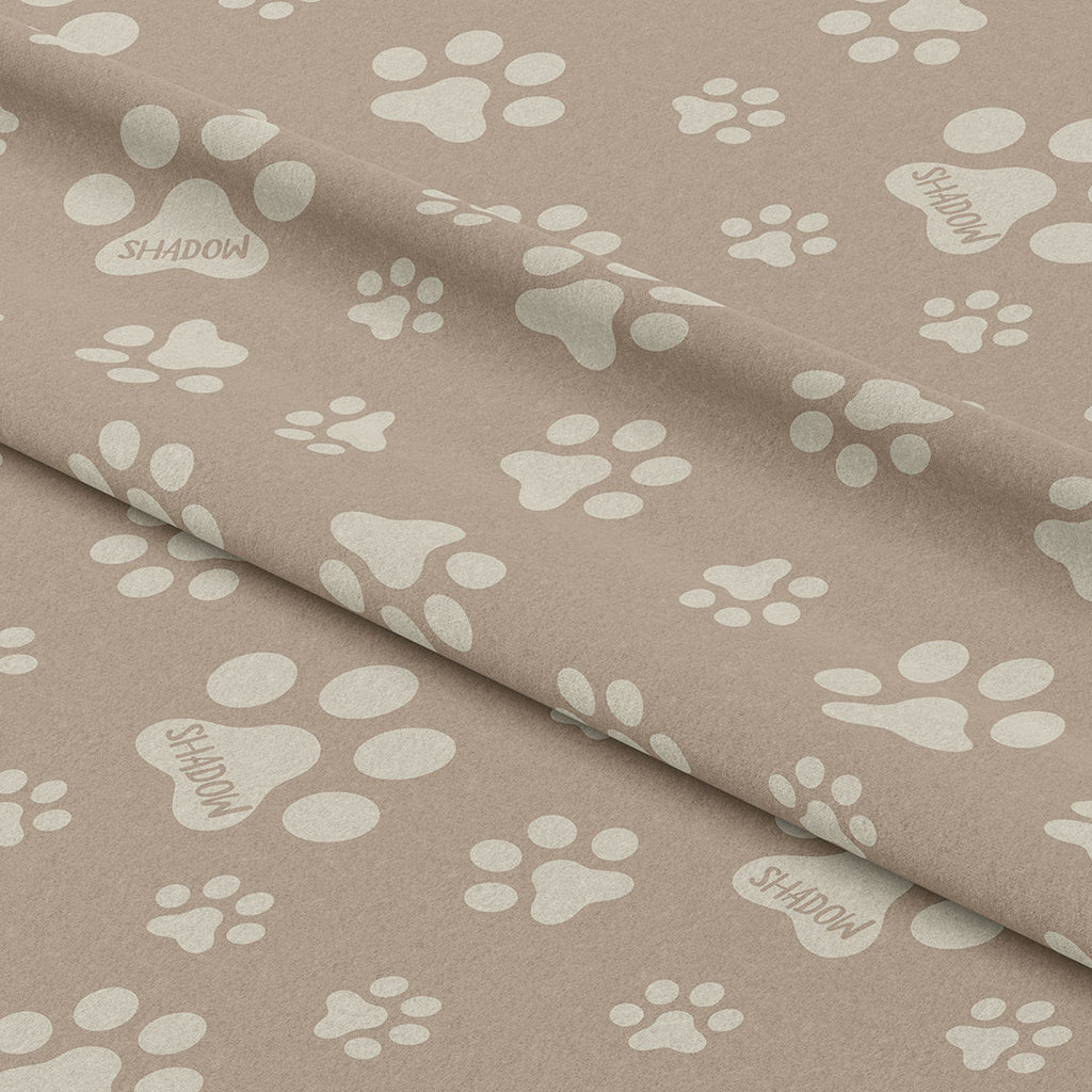 👉 PRINT ON DEMAND 👈 Personalised Paw Prints Neutral Various Fabric Bases
