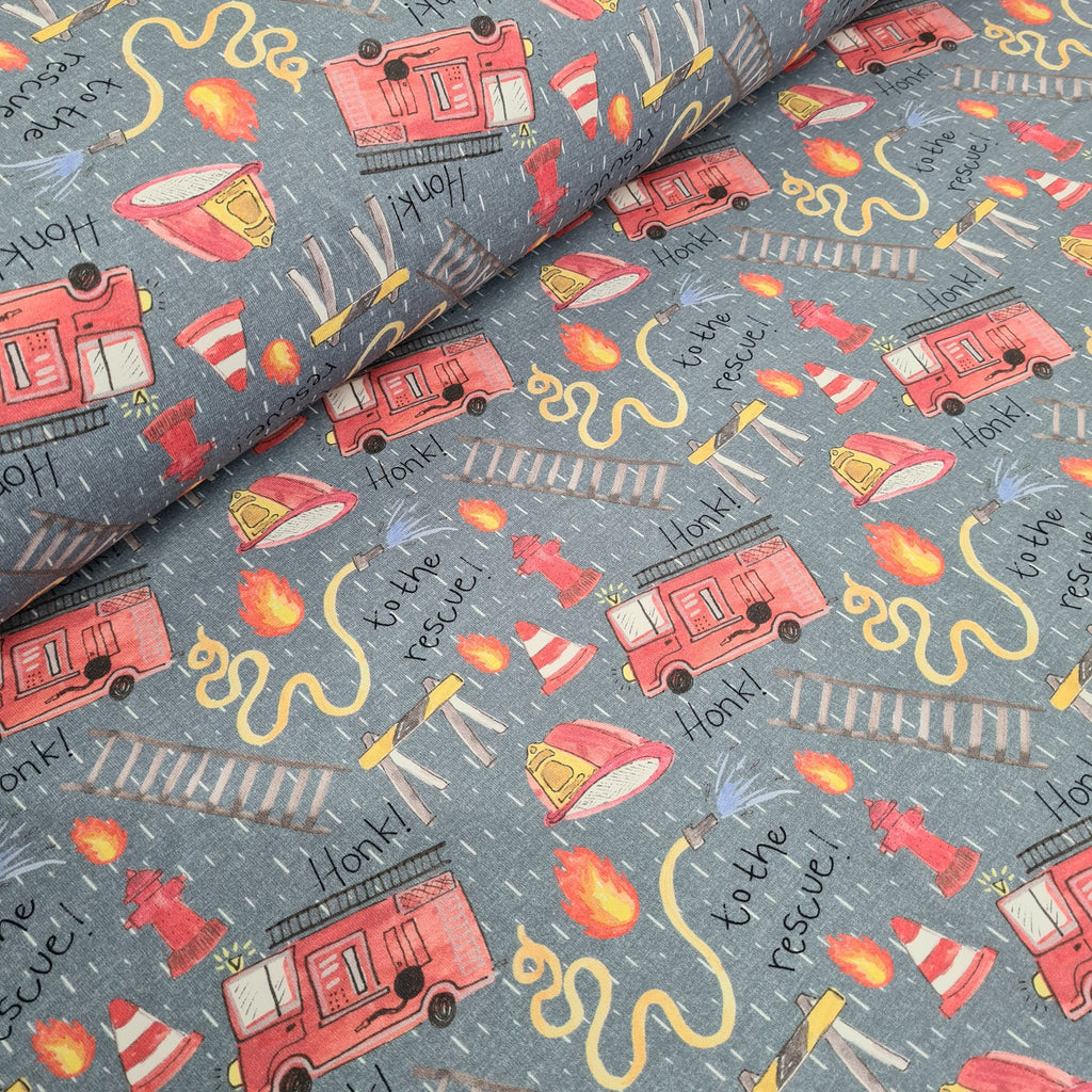 👉 PRINT ON DEMAND 👈 Fire Engine Blue Various Fabric Bases
