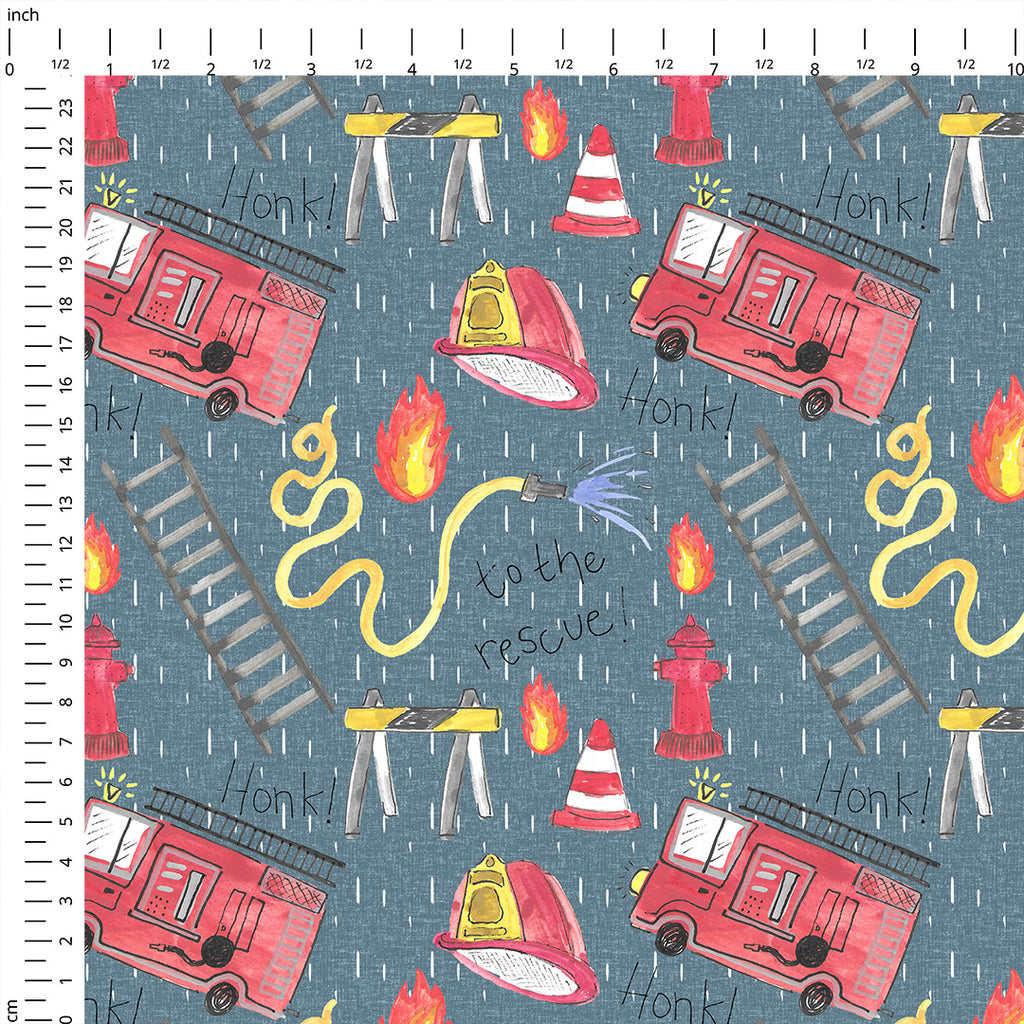 👉 PRINT ON DEMAND 👈 Fire Engine Blue Various Fabric Bases