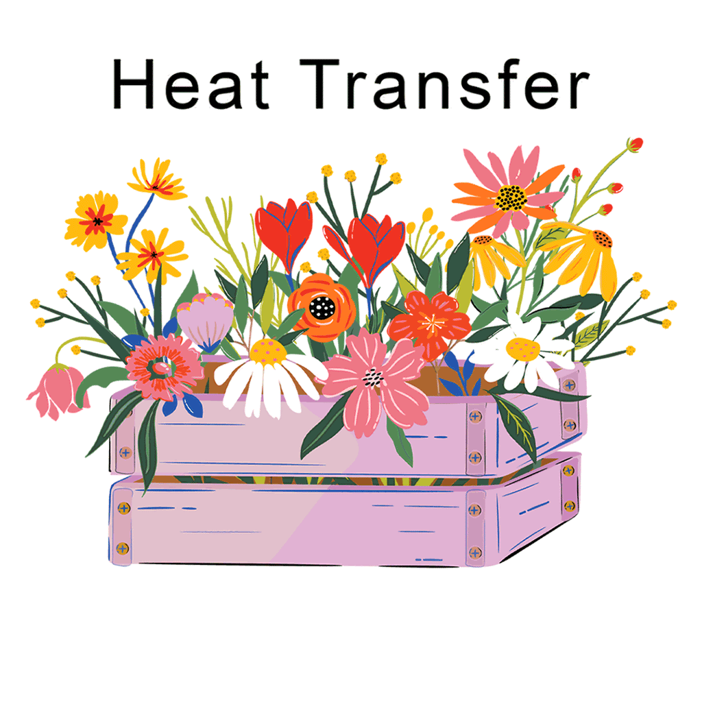 Flower Box Iron on Fabric Heat Transfer DTF-116