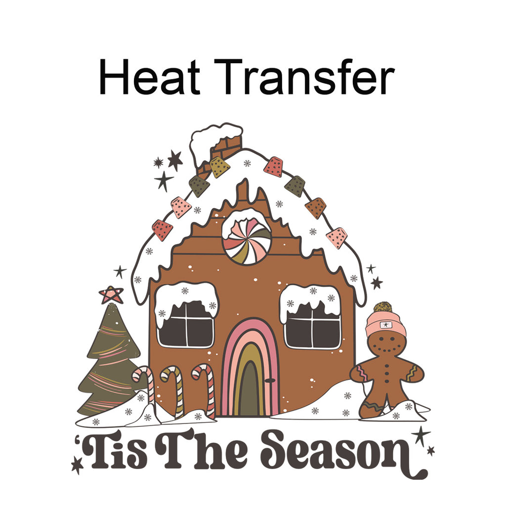 Groovy Gingerbread House Iron on Fabric Heat Transfer DTF-90