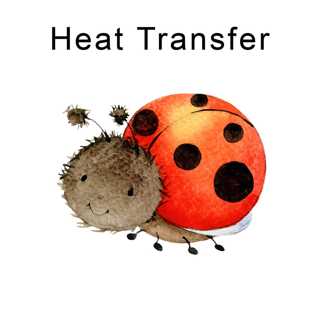 Happy Bugs Ladybird Iron on fabric heat transfer DTF-58