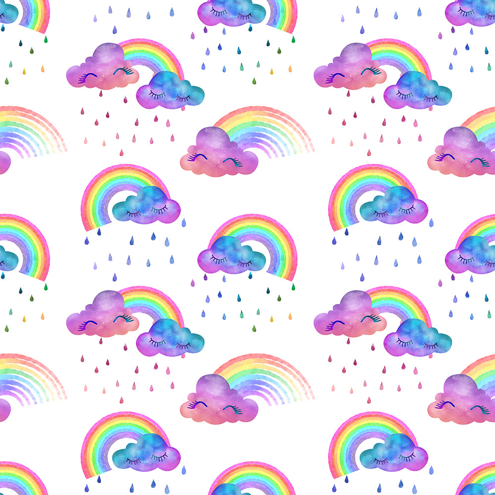 👉 PRINT ON DEMAND 👈 Happy Rainbow Various Fabric Bases