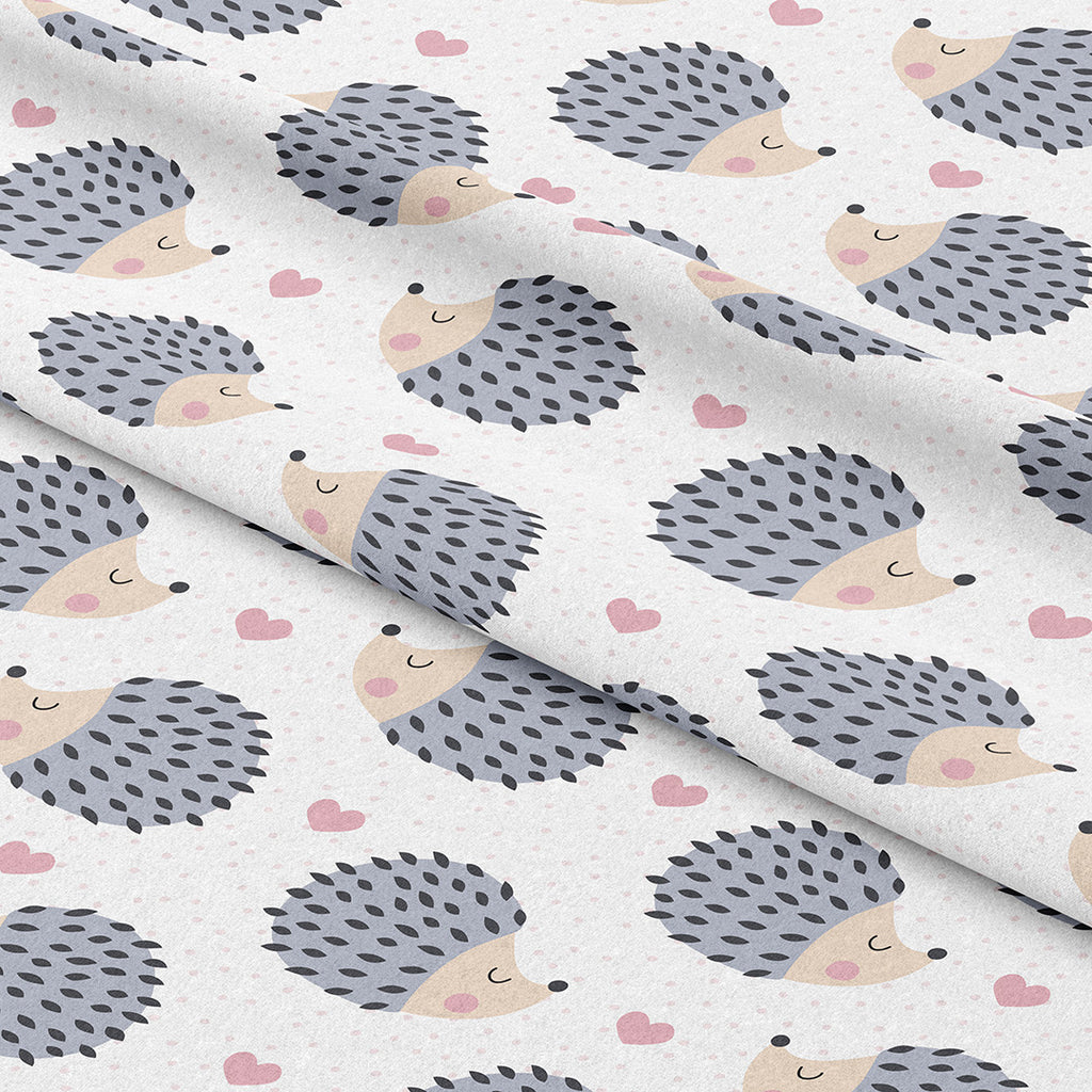 👉 PRINT ON DEMAND 👈 Love Heart Hedgehogs Various Fabric Bases