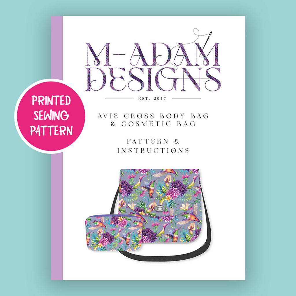 Printed Pattern Crossbody Avie Bag Sewing Pattern by M-Adam Designs