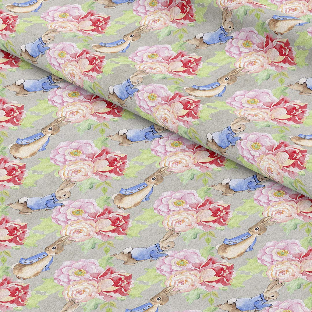 👉 PRINT ON DEMAND 👈 Bunny Floral Various Fabric Bases