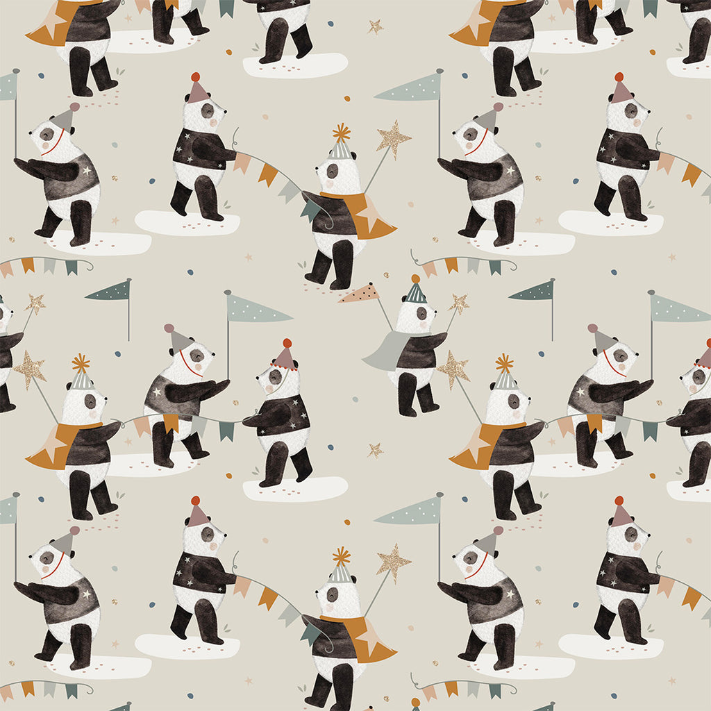 👉 PRINT ON DEMAND 👈 Panda Party Various Fabric Bases