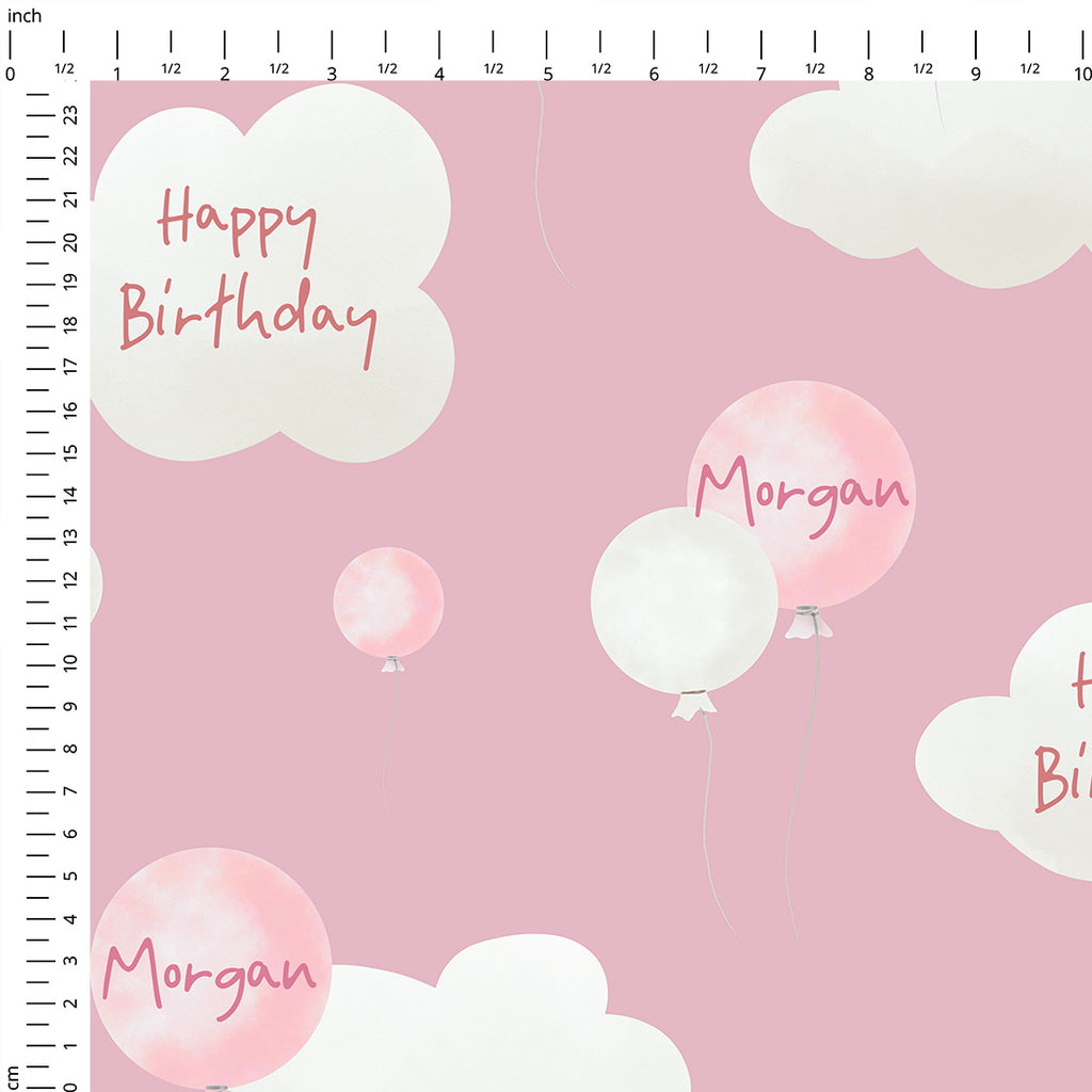 👉 PRINT ON DEMAND 👈 Personalised Birthday Girl Balloons Various Fabric Bases